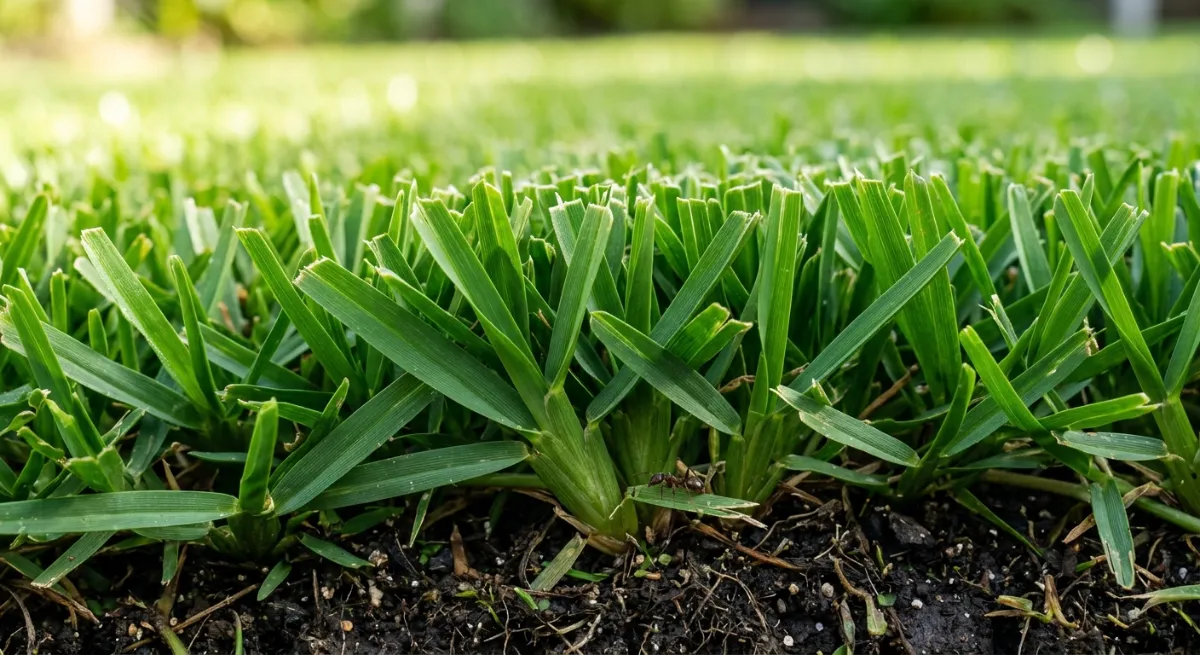 Healthy, lush residential lawn grass in Auckland