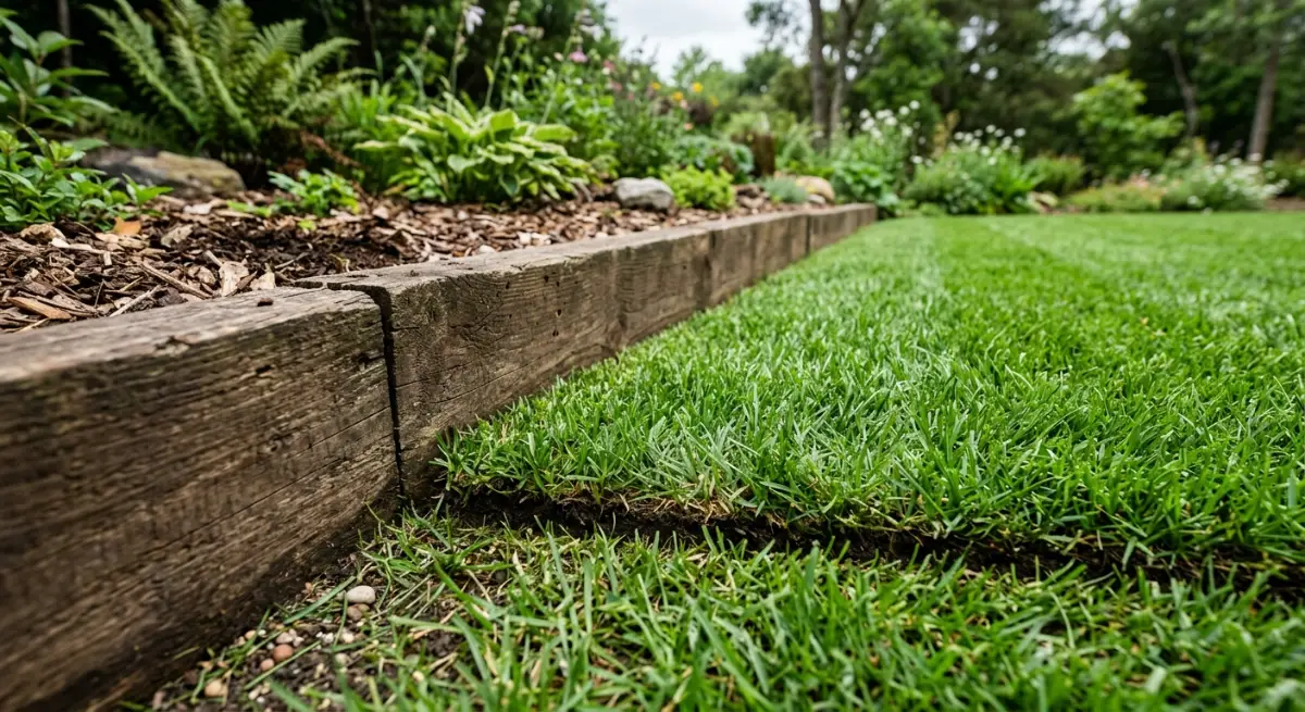 Perfectly edged lawn and garden border